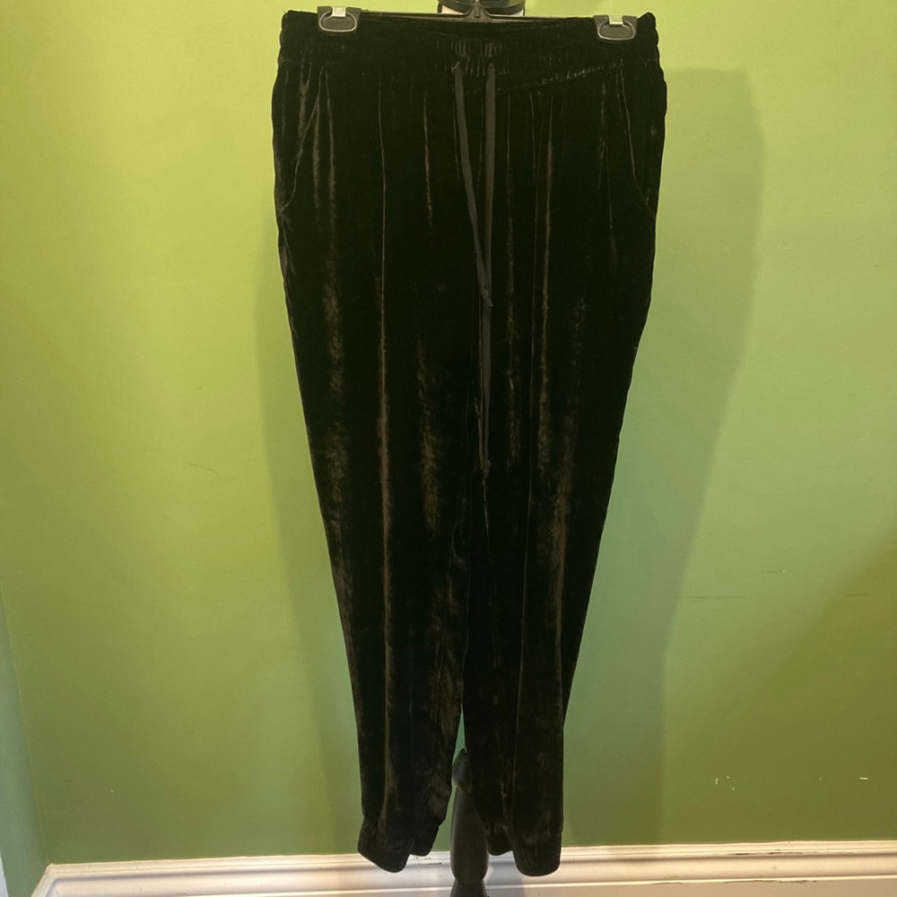 Women's Young, Fabulous & Broke Black Velvet Track Pants M